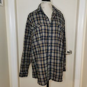 Vintage plaid flannel button shirt